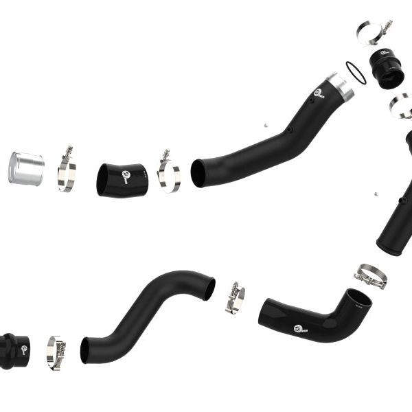 aFe BladeRunner Black 3in Aluminum Charge Pipe Kit 20-21 GM Diesel Trucks V8-6.6L (td) L5P-tuningsupply.com