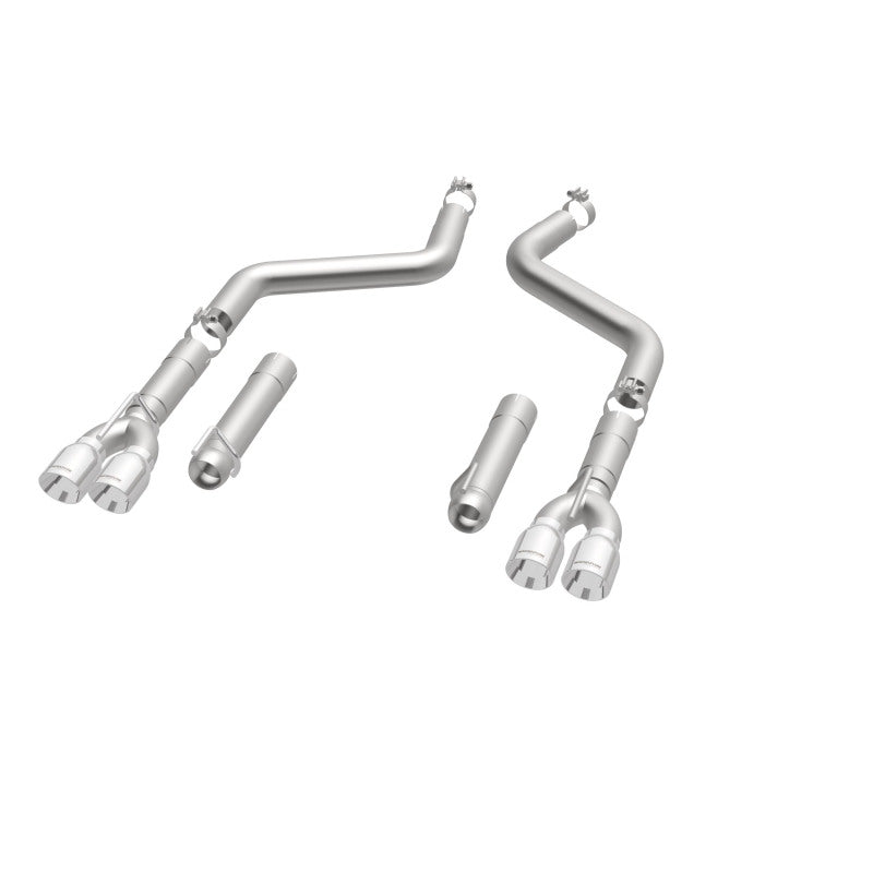 MagnaFlow Axle-Back, SS, 3in, Quad Split Rear 3.5 Tips 2015 Dodge Challenger incl SRT Hellcat-tuningsupply.com