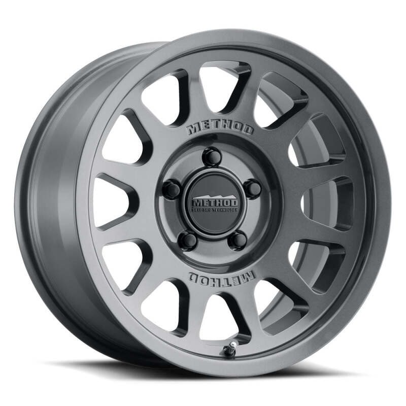 Method MR703 17x9 / -12mm Offset / 71.5mm Bore / 5x5 BP / 4.8in BS - Gloss Titanium Wheel-tuningsupply.com