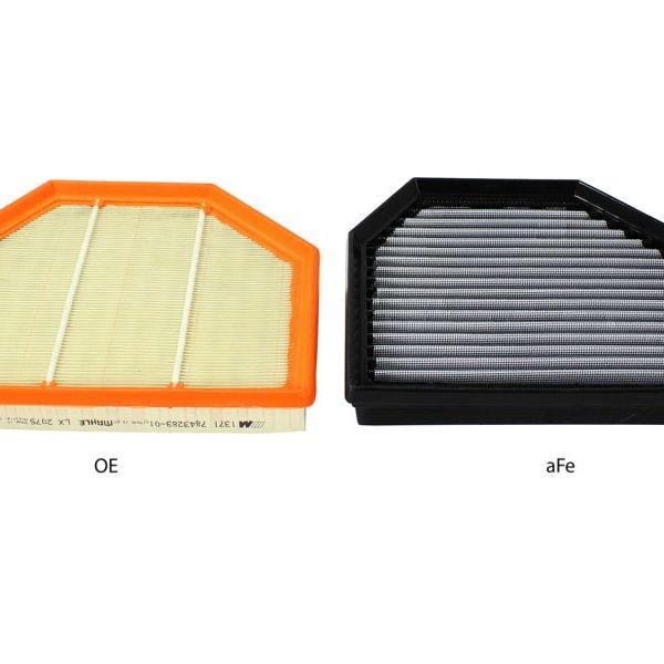 aFe MagnumFLOW OEM Replacement Air Filter PRO Dry S 2015 BMW M3/M4 (F80/F82) 3.0L S55 (tt) Qty. 2-tuningsupply.com