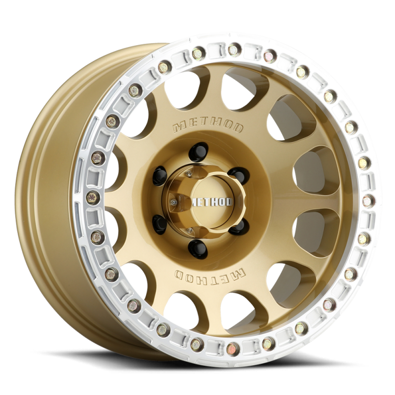 Method MR105 V3 Beadlock 17x9 -38mm Offset 5x5 71.5mm CB Gold Wheel w/ BH-H24125-tuningsupply.com