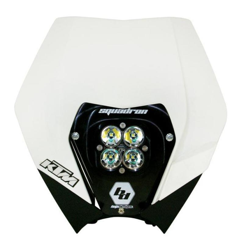 Baja Designs 08-13 KTM Headlight Kit DC w/ Headlight Shell White Squadron Sport-tuningsupply.com