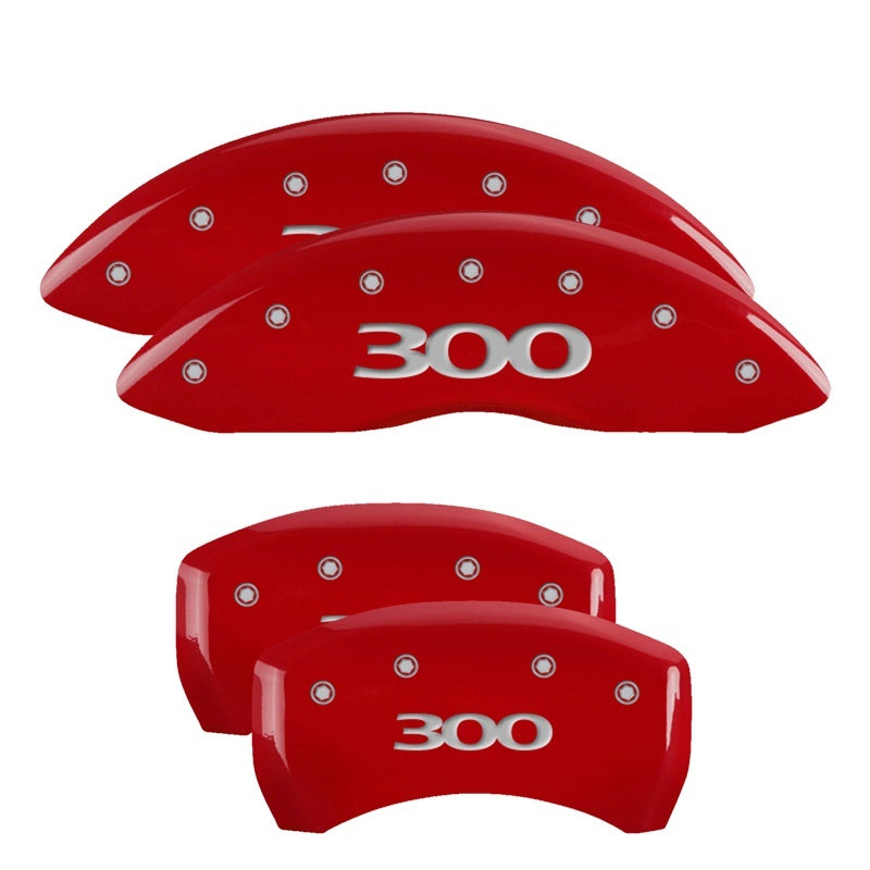 MGP 4 Caliper Covers Engraved Front & Rear 300 Red finish silver ch-tuningsupply.com