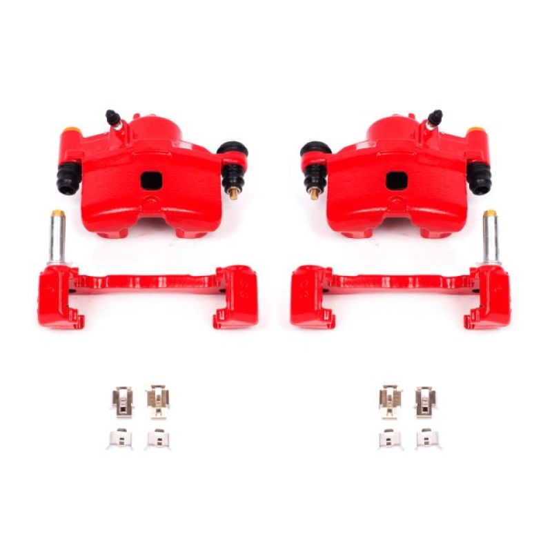 Power Stop 90-00 Honda Civic Front Red Calipers w/Brackets - Pair-tuningsupply.com