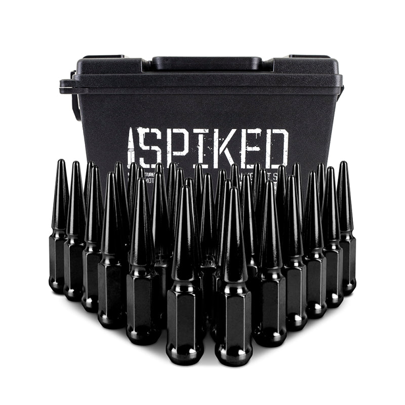 Mishimoto Mishimoto Steel Spiked Lug Nuts M14 x 1.5 32pc Set Black-tuningsupply.com