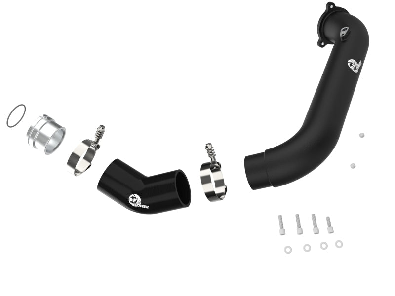 aFe BladeRunner Black 2-3/4in Aluminum Charge Pipe 2021 Toyota Supra GR (A90) I4-2.0L (t) B48-tuningsupply.com