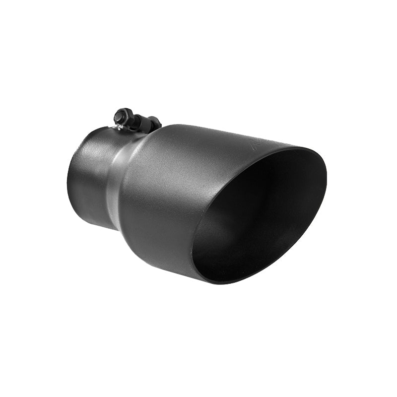 MBRP Universal Tip 4.5in OD 3in Inlet 8in Length Dual Walled Angled Exhaust Tip - Black-tuningsupply.com