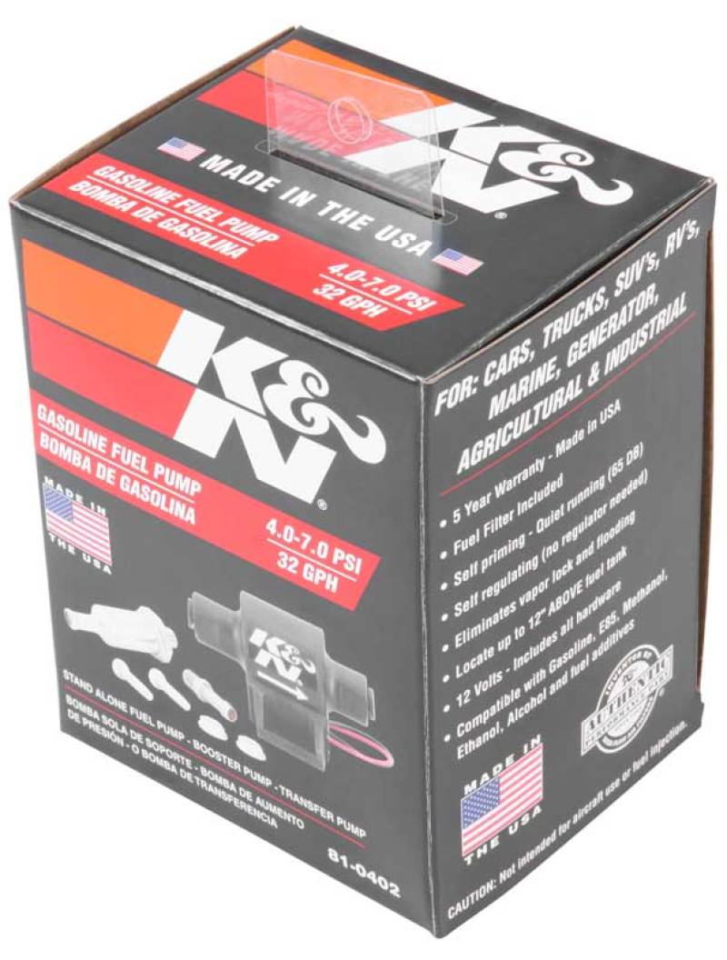 

K&N Engineering 81-0402 - KNN81-0402 - K&N Performance Electric Fuel Pump 4-7 PSI - Shipped in Europe - Tuningsupply.com
