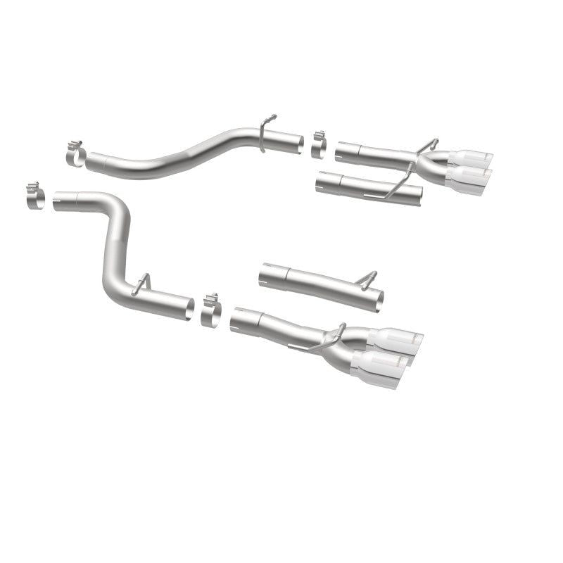 MagnaFlow Axle-Back, SS, 2.5in, Quad Split Rear 3.5in Tip 2015 Dodge Challenger 3.6L V6-tuningsupply.com