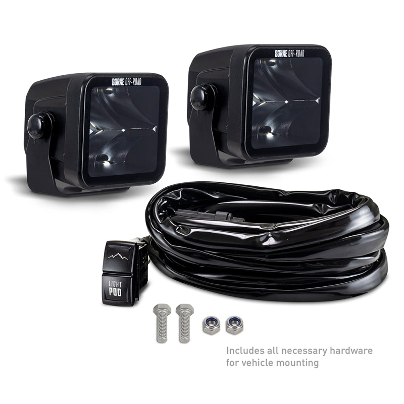 

Borne Off-Road BNLT-LP33-2S - BRNBNLT-LP33-2S - Borne Off-Road Light Pods (Kit of 2) 3x3 Spot - Shipped in Europe - Tuningsupply.com
