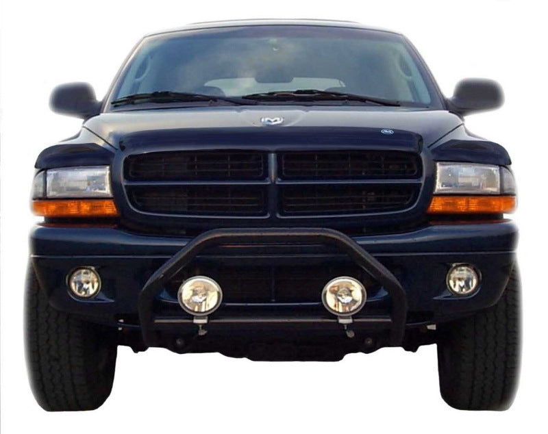 AVS 97-04 Dodge Dakota Bugflector Deluxe 3pc Medium Profile Hood Shield - Smoke-tuningsupply.com