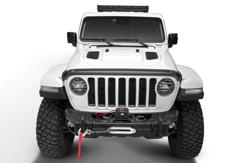 AVS 2018+ Jeep Wrangler (JL) 2dr/4dr Aeroskin II Textured Low Profile Hood Shield - Black-tuningsupply.com