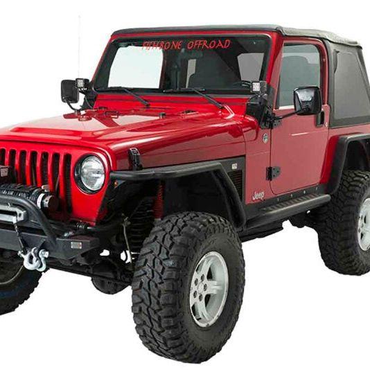 Fishbone Offroad 97-06 Jeep Wrangler TJ Rubicon Front Bumper W/Winch Guard - Blk Textured Powdercoat-tuningsupply.com