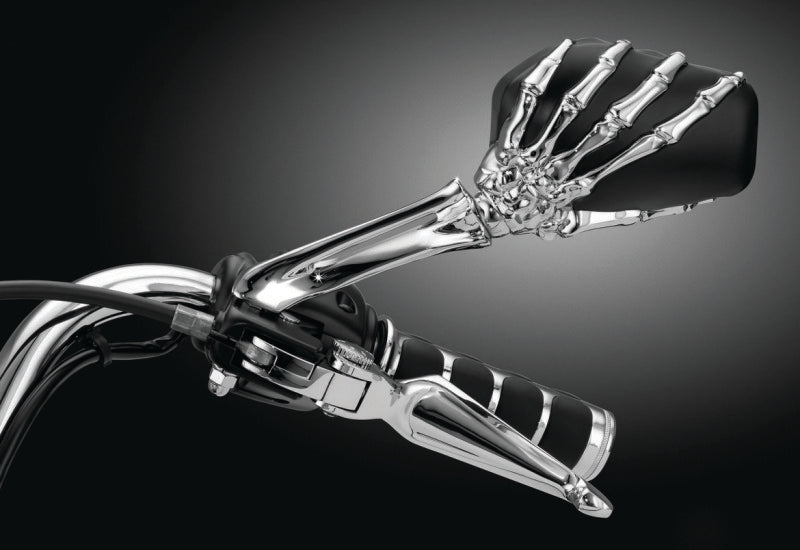 Kuryakyn Skeleton Hand Mirrors Chrome/Black-tuningsupply.com