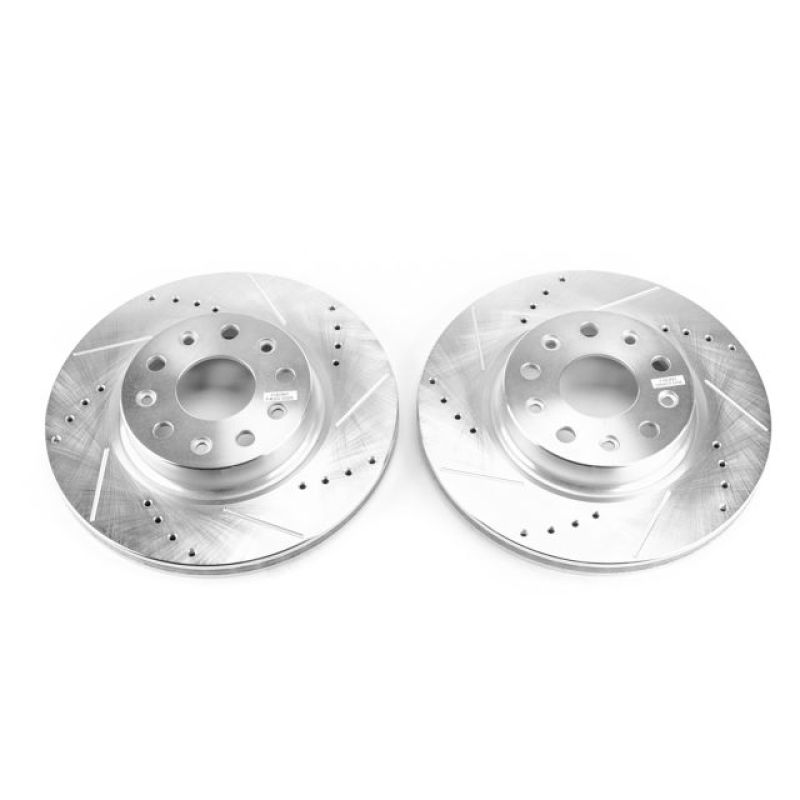 Power Stop 2018 Jeep Wrangler Front Evolution Drilled & Slotted Rotors - Pair-tuningsupply.com