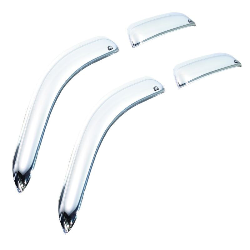 AVS 99-16 Ford F-250 Super Duty Supercrew Ventvisor Front & Rear Window Deflectors 4pc - Chrome-tuningsupply.com