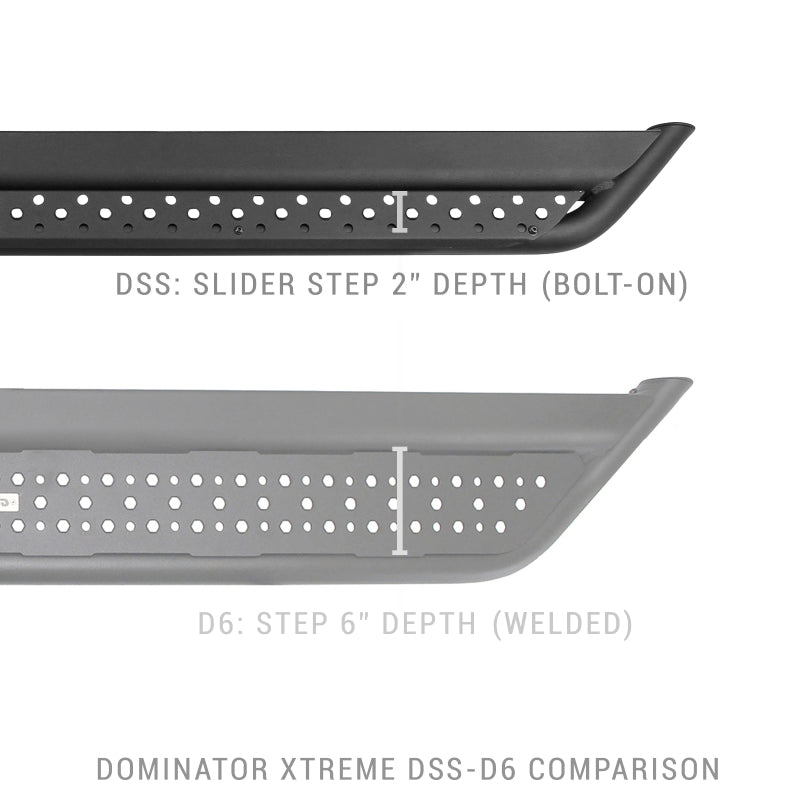 Go Rhino Dominator Extreme DSS Sliders - Tex Blk - 73in-tuningsupply.com