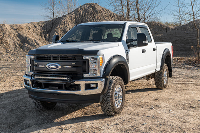 AVS 17-18 Ford F-250 Super Duty Aeroskin II Textured Low Profile Hood Shield - Black-tuningsupply.com