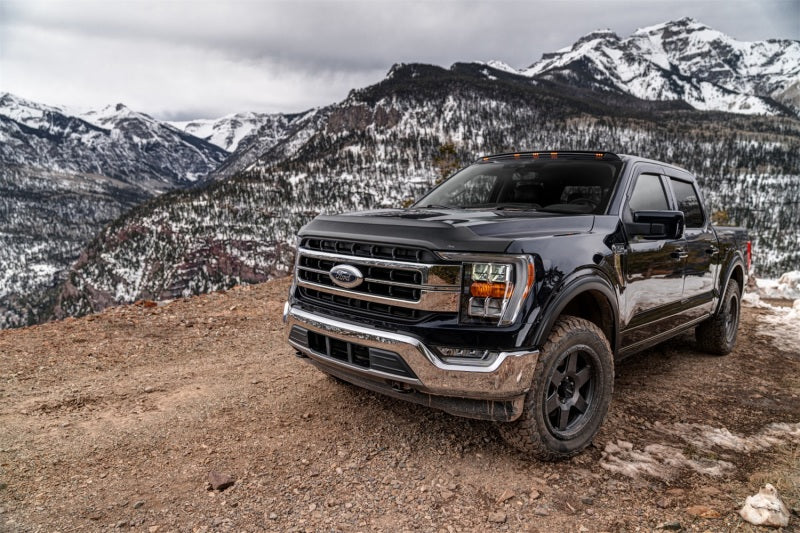 AVS 2021 Ford F-150 (Excl. Tremor/Raptor) Aeroskin II Textured Low Profile Hood Shield - Black-tuningsupply.com