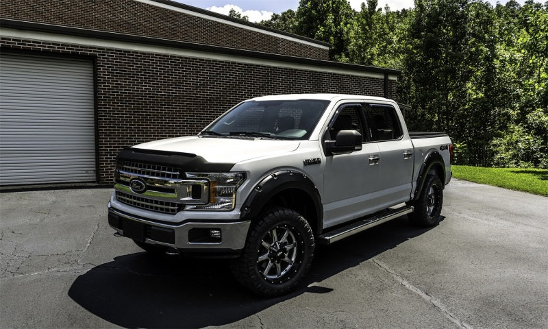 AVS 15-18 Ford F-150 Aeroskin II Textured Low Profile Hood Shield - Black-tuningsupply.com