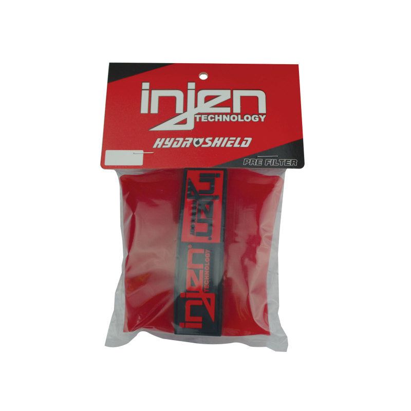 Injen Red Water Repellant Pre-Filter fits X-1021 6in Base / 6-7/8in Tall / 5-1/2in Top-tuningsupply.com