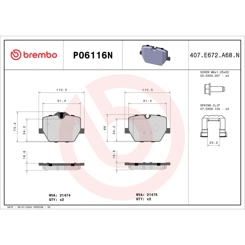 
  

Brembo OE  - BREP06116N - Brembo OE 20-23 BMW M340i/19-23 Z4/20-24 Toyota GR Supra PRIME Ceramic Brake Pad - Rear - Shipped in Europe - Tuningsupply.com

