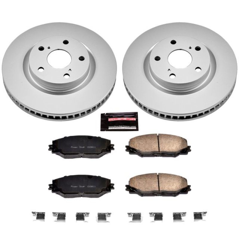 Power Stop 09-10 Pontiac Vibe Front Z17 Evolution Geomet Coated Brake Kit-tuningsupply.com