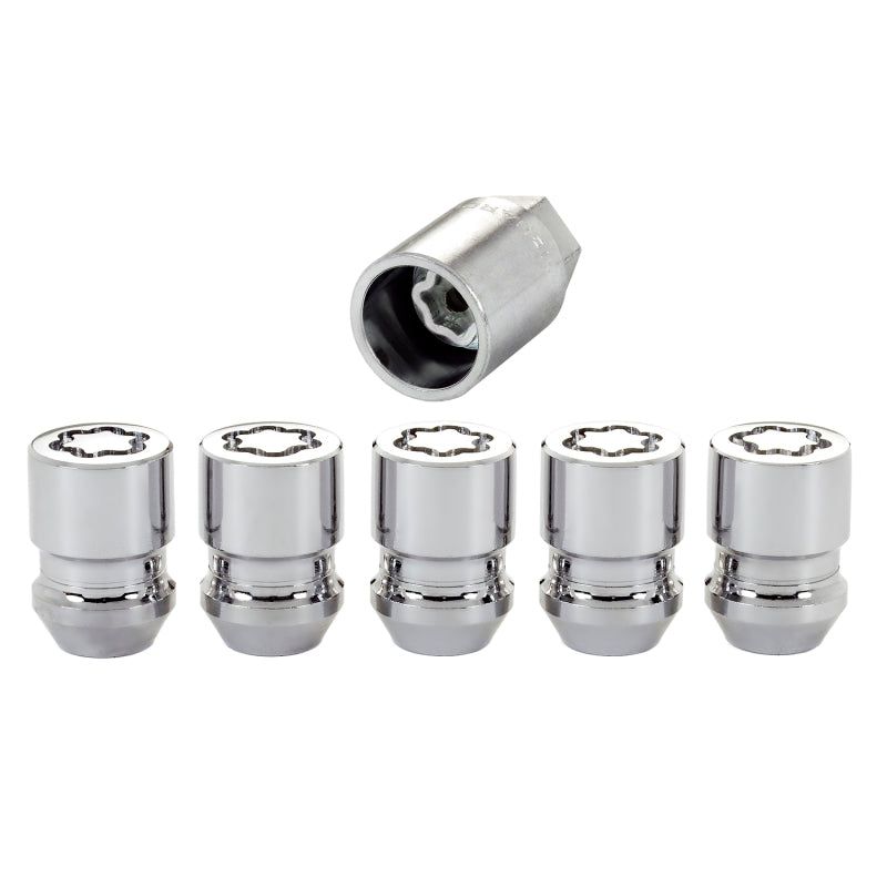 McGard Wheel Lock Nut Set - 5pk. (Cone Seat) M12X1.5 / 13/16 Hex / 1.28in. Length - Chrome-tuningsupply.com