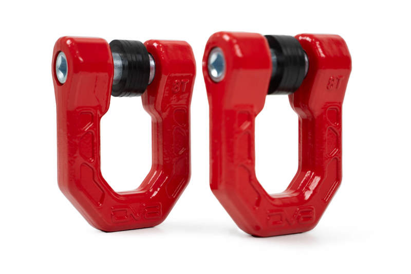 DV8 Offroad Elite Series D-Ring Shackles - Pair (Red)-tuningsupply.com