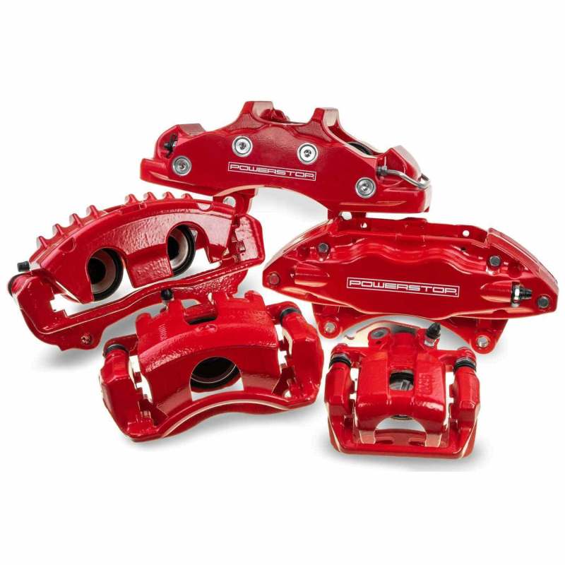 Power Stop 07-10 Lexus IS250 Front Red Calipers w/Brackets - Pair-tuningsupply.com