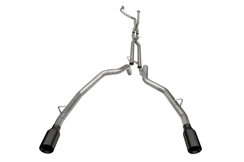 Corsa 2021-2024 Dodge Ram TRX Crew Cab Baja Catback Exhaust Dual Rear Black Tip-tuningsupply.com