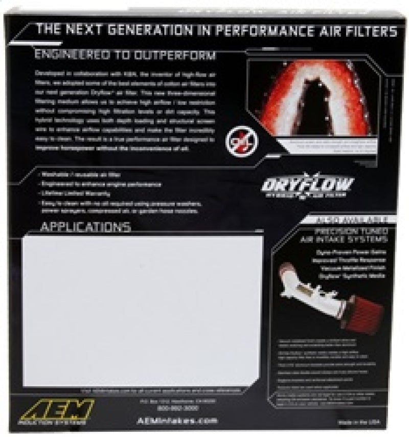 

AEM Induction 28-20304 - AEM28-20304 - AEM 07-10 Impreza / 08-10 Forester 8.75in O/S L x 8.563in O/S W x 2.438in H DryFlow Air Filter - Shipped in Europe - Tuningsupply.com
