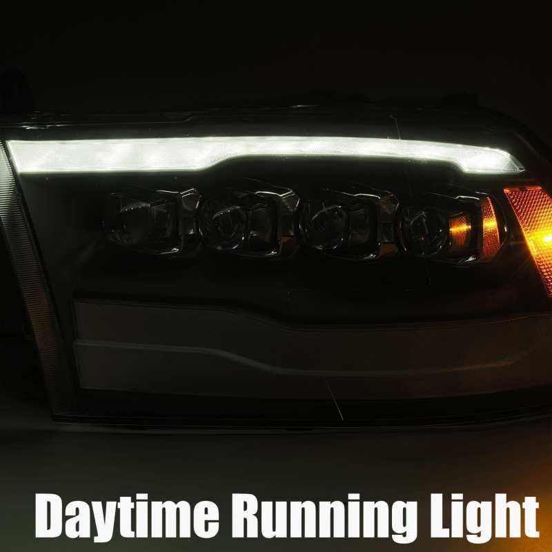 AlphaRex 09-18 Dodge Ram 1500HD NOVA LED Projector Headlights Plank Style Design Chrome w/DRL-tuningsupply.com