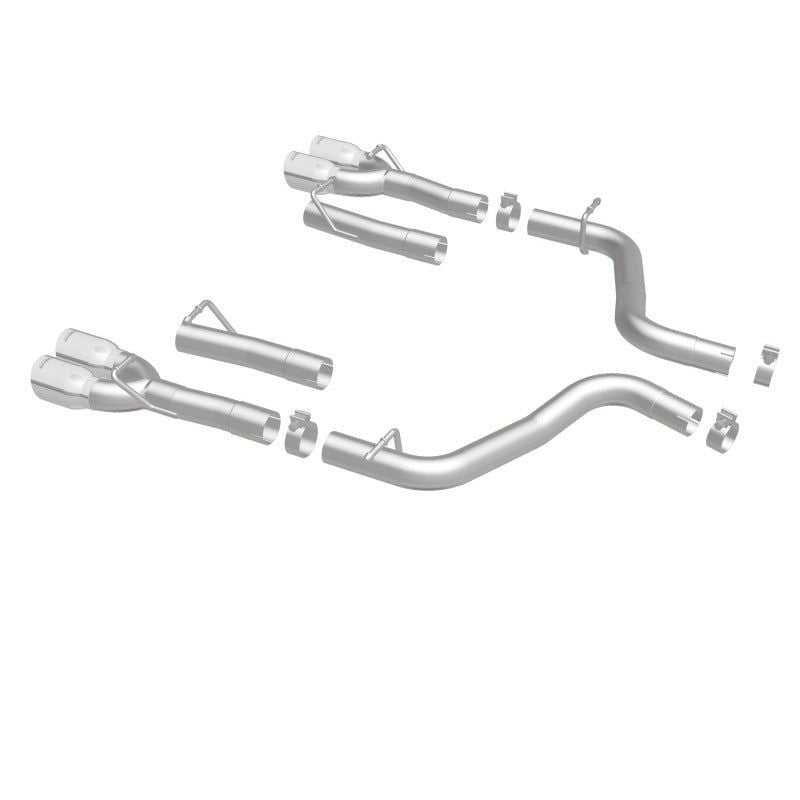 MagnaFlow Axle-Back, SS, 2.5in, Quad Split Rear 3.5in Tip 2015 Dodge Challenger 3.6L V6-tuningsupply.com