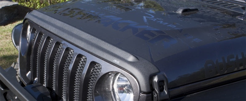 AVS 2018+ Jeep Wrangler (JL) 2dr/4dr Aeroskin II Textured Low Profile Hood Shield - Black-tuningsupply.com