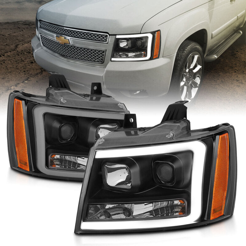 

ANZO 111402 - ANZ111402 - ANZO 07-14 Chevy Tahoe Projector Headlights w/ Plank Style Design Black w/ Amber - Shipped in Europe - Tuningsupply.com
