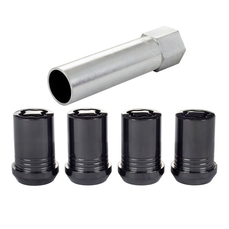 McGard Wheel Lock Nut Set - 4pk. (Tuner / Cone Seat) M12X1.25 / 13/16 Hex / 1.24in. Length - Black-tuningsupply.com