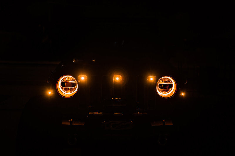 DV8 Offroad 2018+ Jeep JL Grill Amber Marker Lights-tuningsupply.com