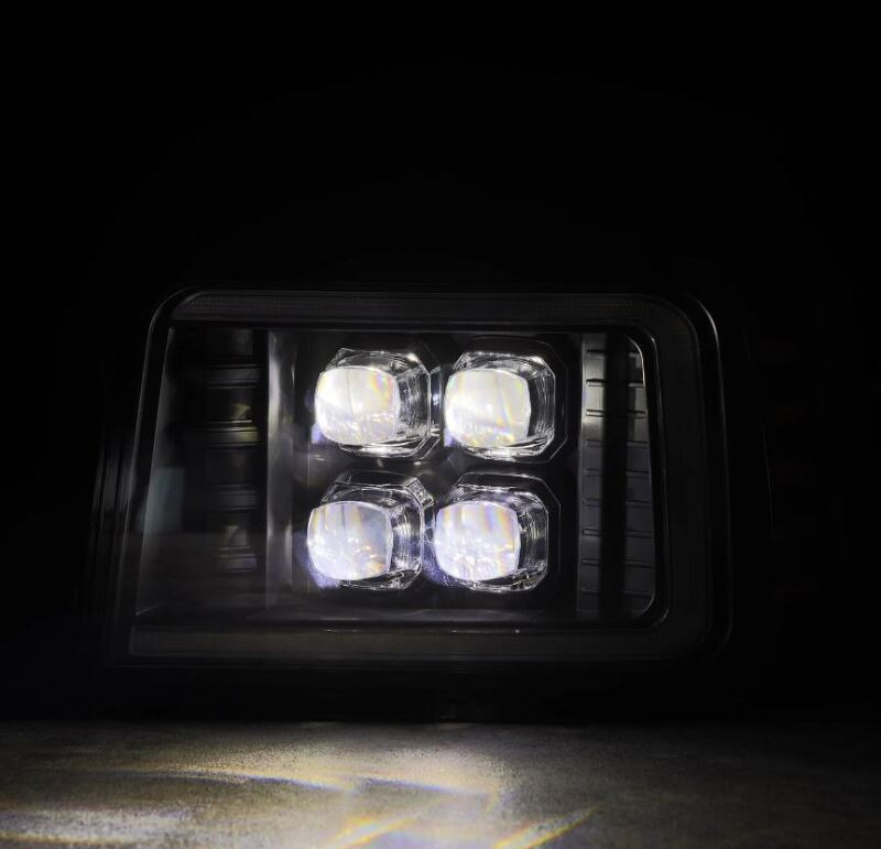 AlphaRex 92-96 Ford F-Series/Bronco NOVA-Series LED Proj Headlight Bk w/Actv Light SeqSig & SBDRL-tuningsupply.com