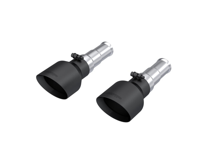 MBRP 19-24 Ram 1500 5.7L Hemi 3in Inlet 5in OD Dual Wall Angle Cut T304 BLK Tips - Pairs-tuningsupply.com