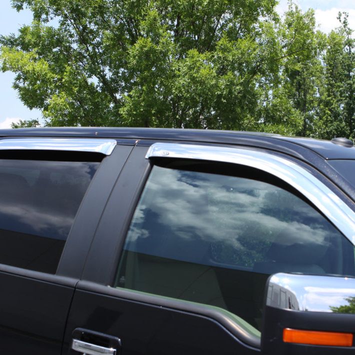 AVS 15-18 Cadillac Escalade ESV Ventvisor Outside Mount Front & Rear Window Deflectors 4pc - Chrome-tuningsupply.com