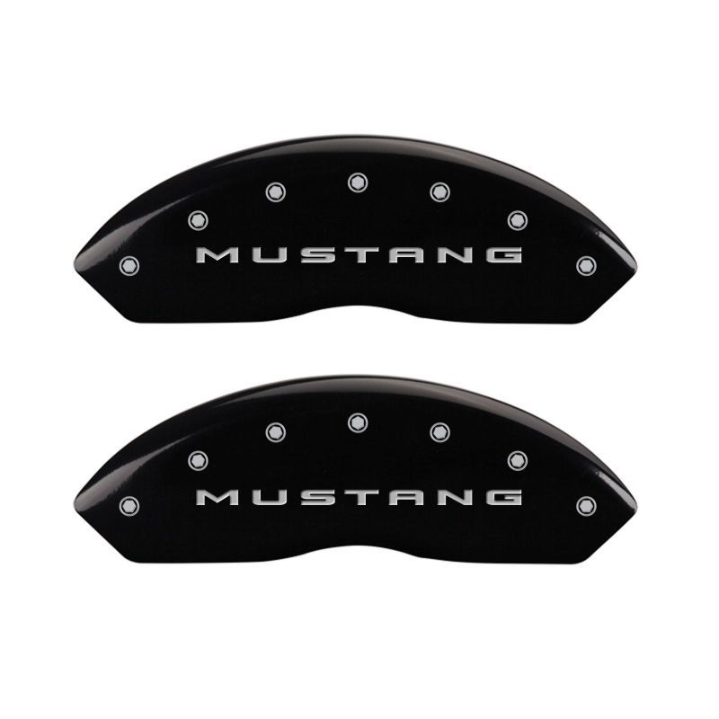 MGP 4 Caliper Covers Engraved Front 2015/Mustang Engraved Rear 2015/Bar & Pony Black finish slvr ch-tuningsupply.com