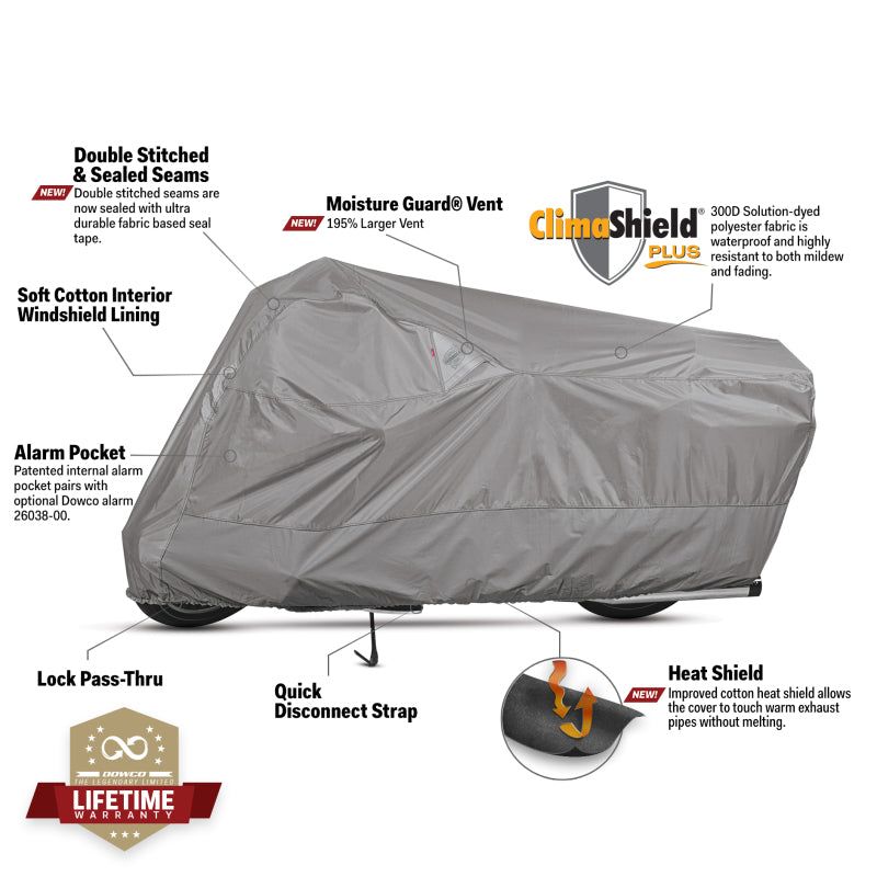 Dowco WeatherAll Plus Motorcycle Cover Gray - XL-tuningsupply.com