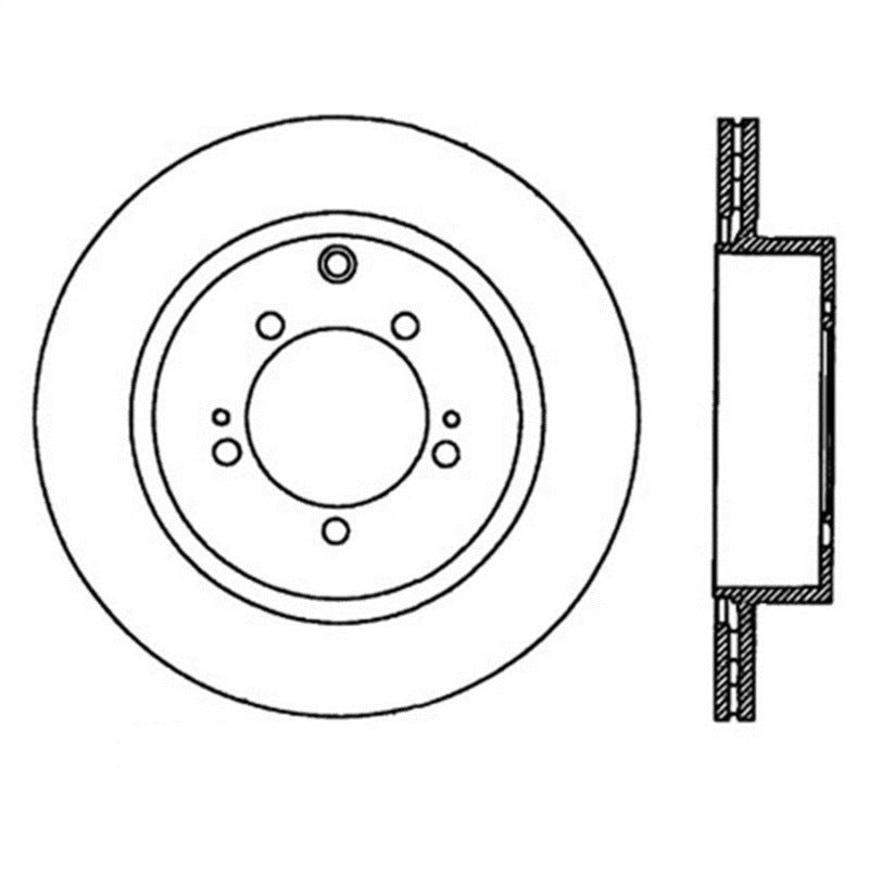 StopTech Power Slot 08-09 Evo 10 Slotted Left Rear Rotor-Brake Rotors - Slotted-Stoptech-STO126.46075SL-SMINKpower Performance Parts