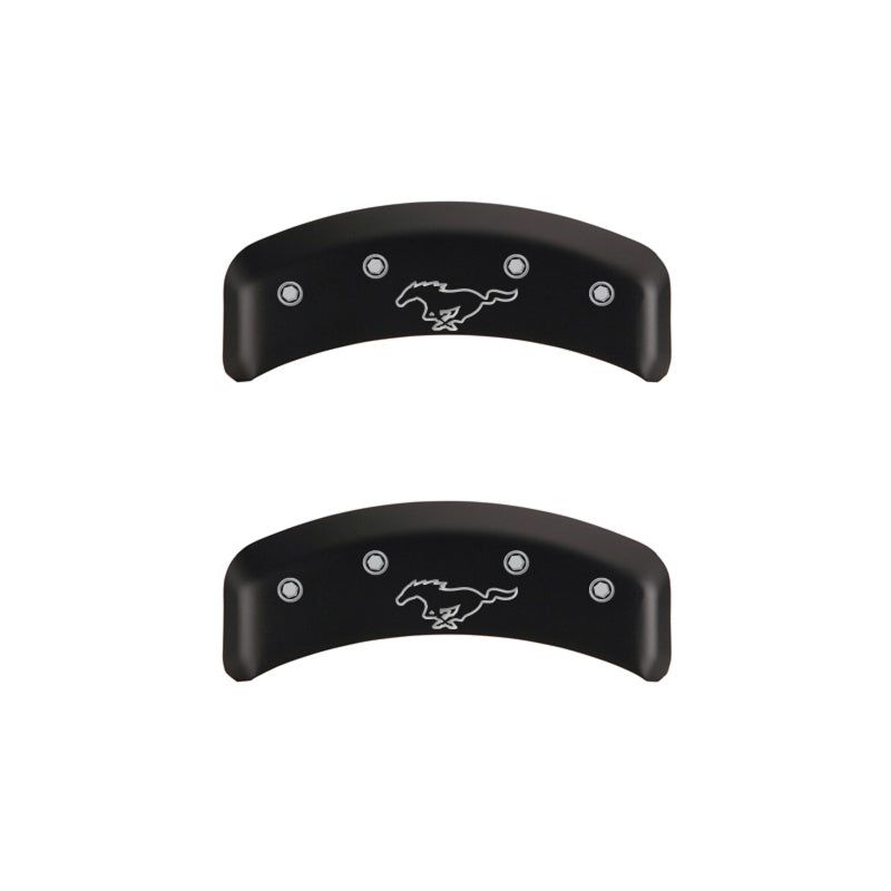 MGP 4 Caliper Covers Engraved Front Mustang Engraved Rear Pony Red finish silver ch-tuningsupply.com