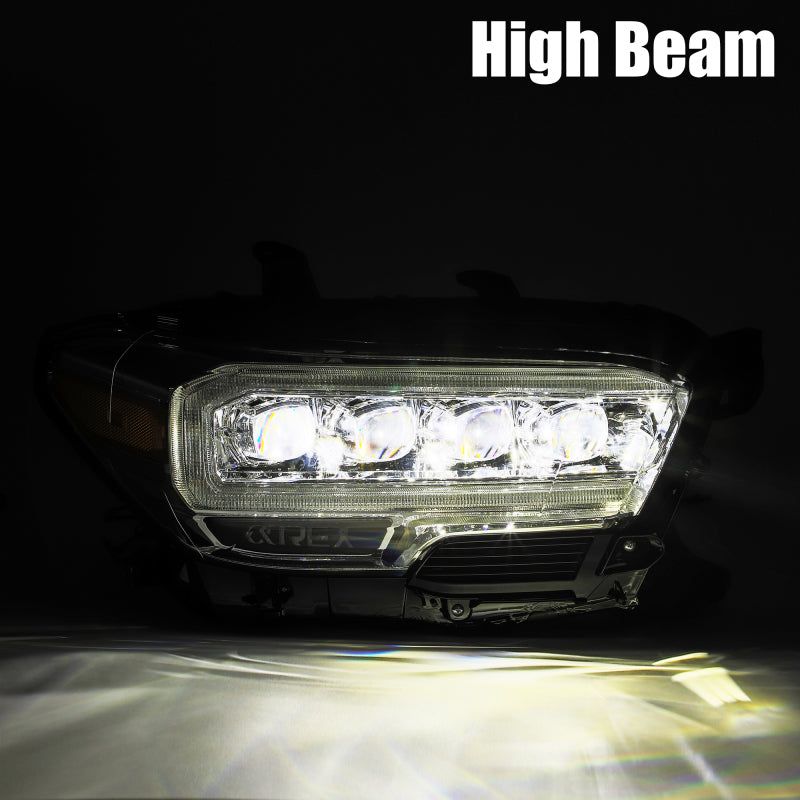 AlphaRex 16-20 Toyota Tacoma NOVA LED Projector Headlight Plank Style Alpha Black w/Activation Light-tuningsupply.com