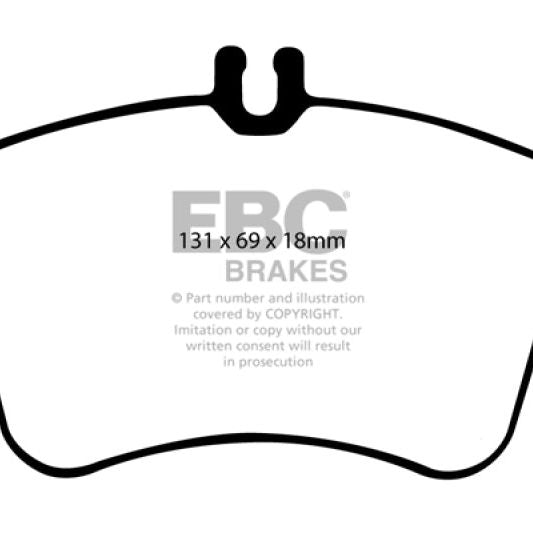 EBC 02-05 Mercedes-Benz C230 (W203) 1.8 Supercharged (European Model) Redstuff Front Brake Pads-tuningsupply.com