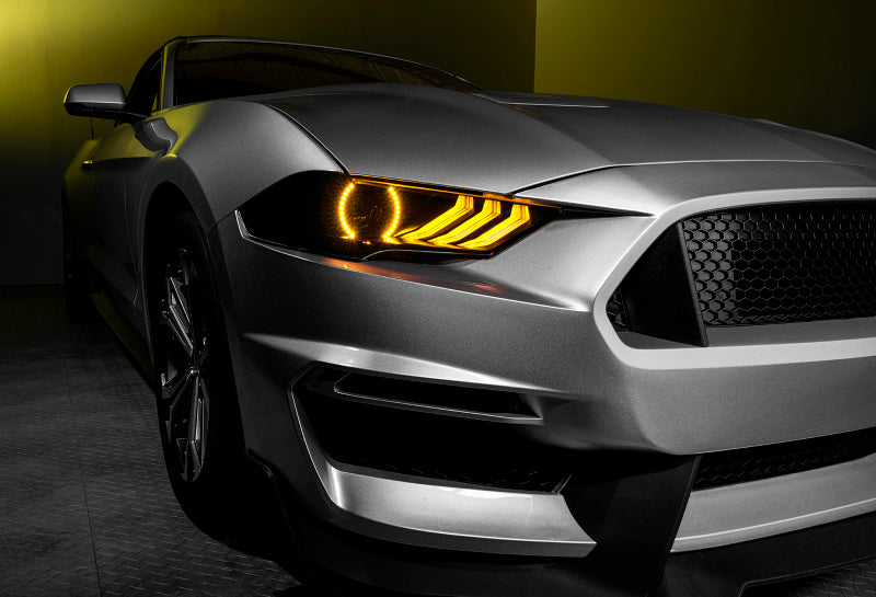 Oracle 18-21 Ford Mustang Dynamic DRL w/ Halo Kit & Sequential Turn Signal - ColorSHIFT SEE WARRANTY-tuningsupply.com