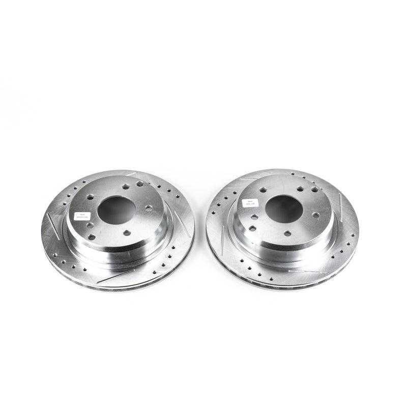 Power Stop 84-87 Chevrolet Corvette Rear Evolution Drilled & Slotted Rotors - Pair-tuningsupply.com