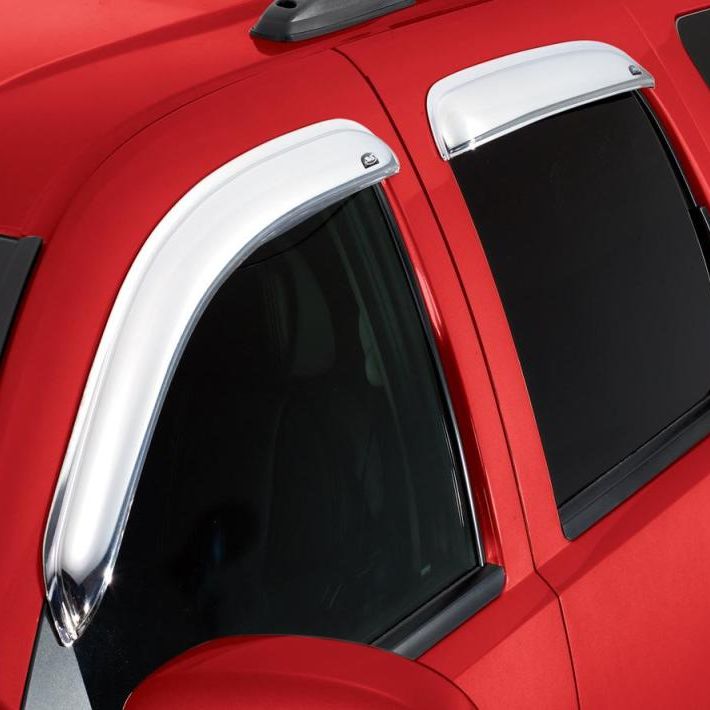 AVS 06-12 Ford Fusion Ventvisor Outside Mount Front & Rear Window Deflectors 4pc - Chrome-tuningsupply.com